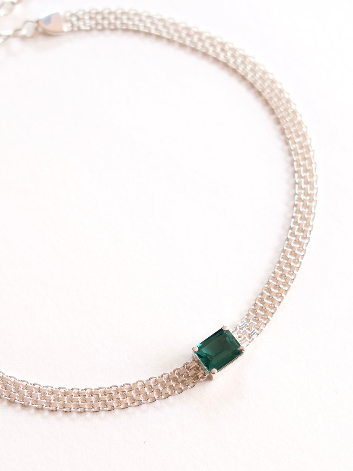 MILANA Green Quartz Silver Necklace