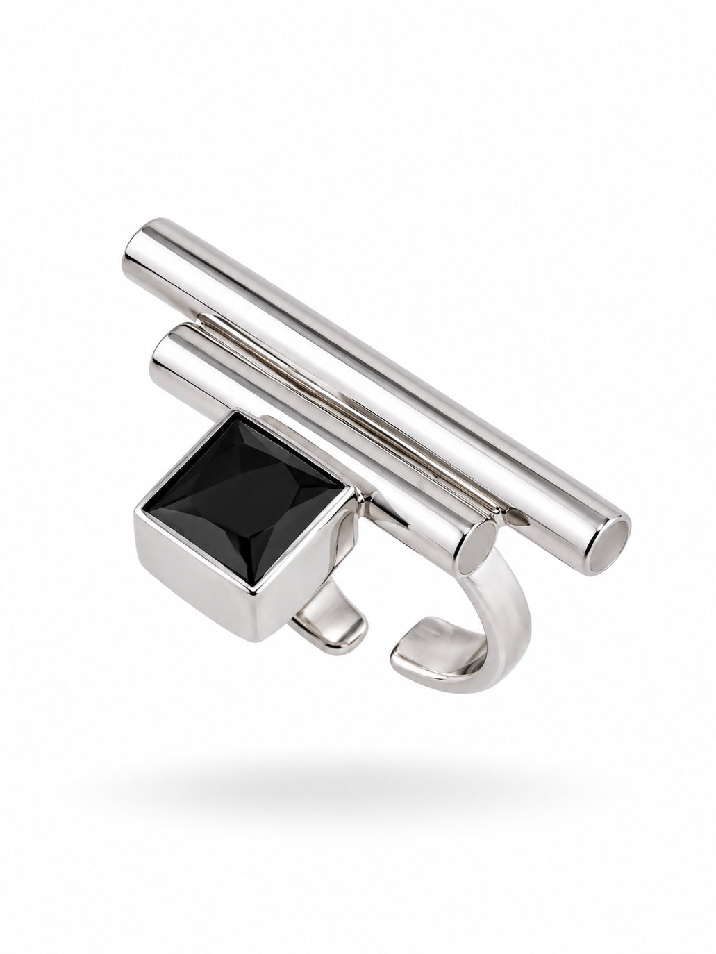 MARU Black Spinel Silver Ring