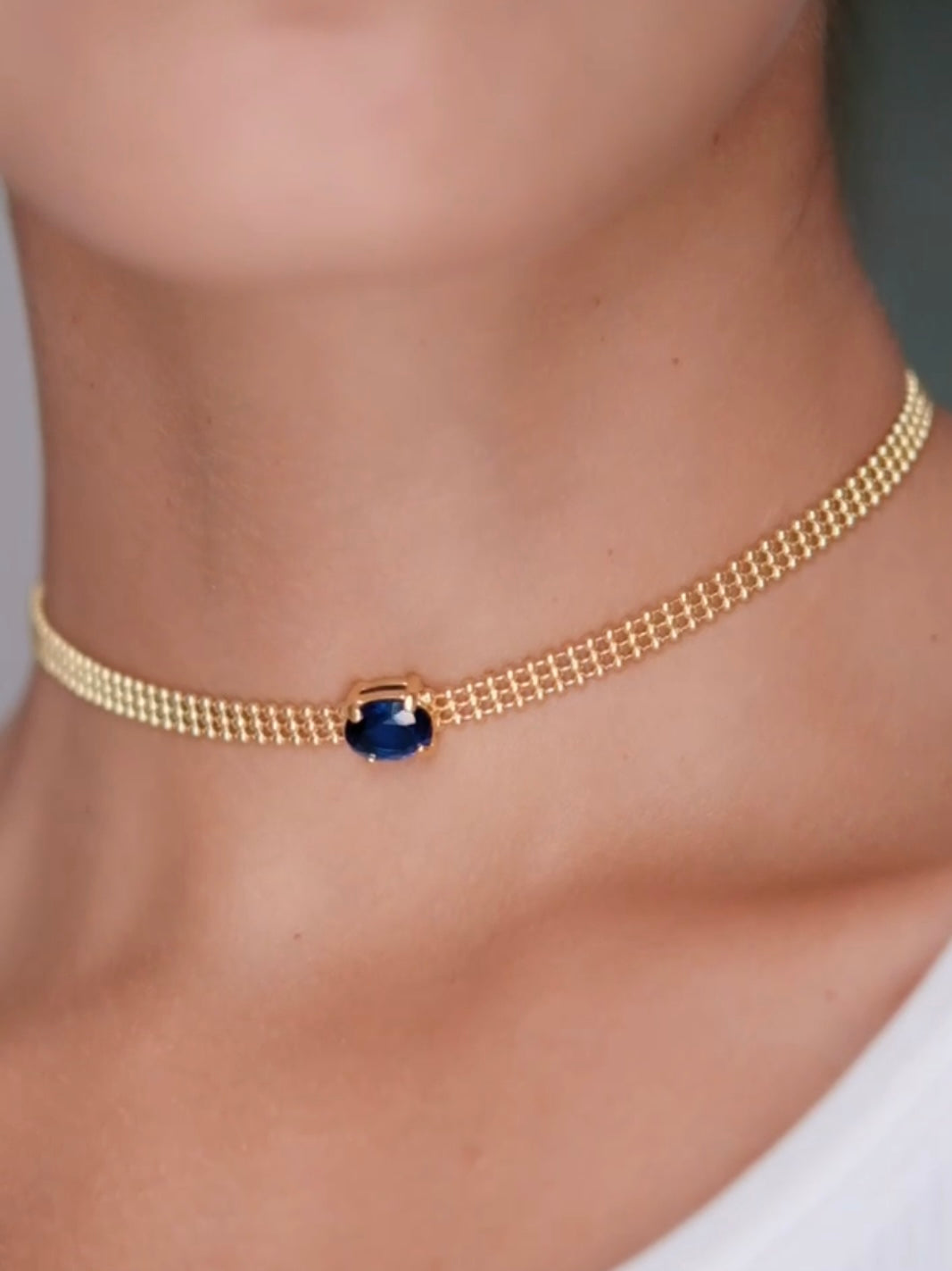 SIRENA Blue Sapphire Gold Necklace
