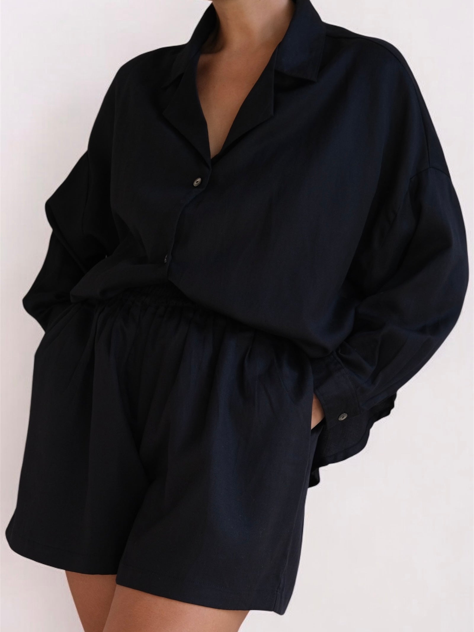 Shirt Cotton-Linen Black