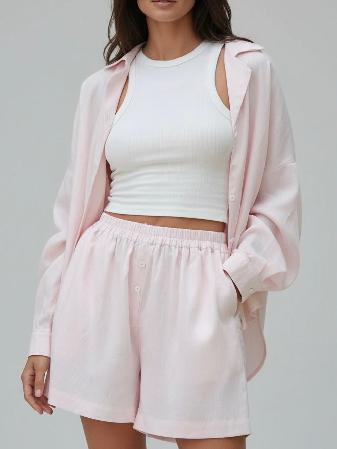 Shirt Cotton-Linen Pink