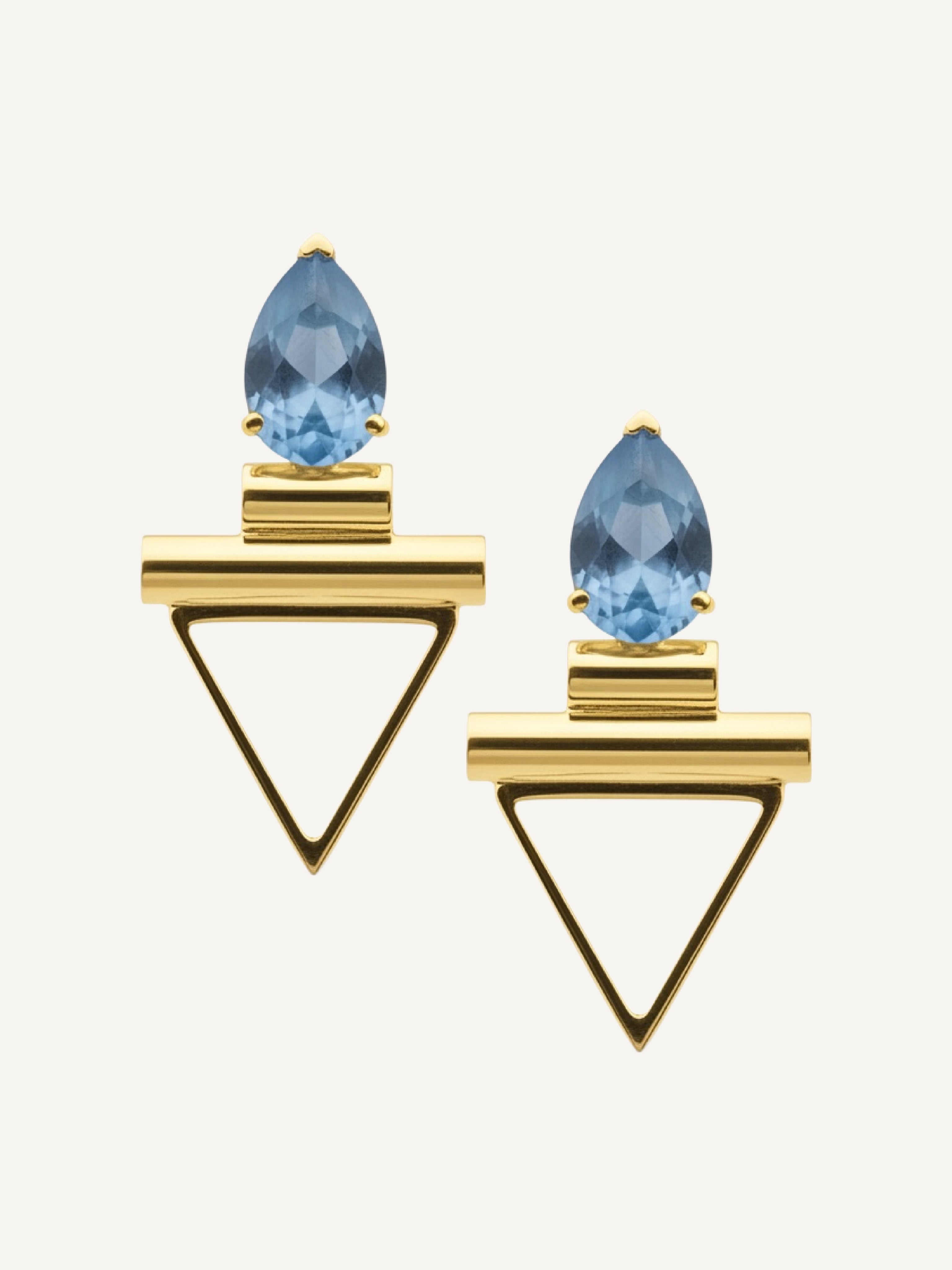 LISA Blue Topaz Gold Earrings