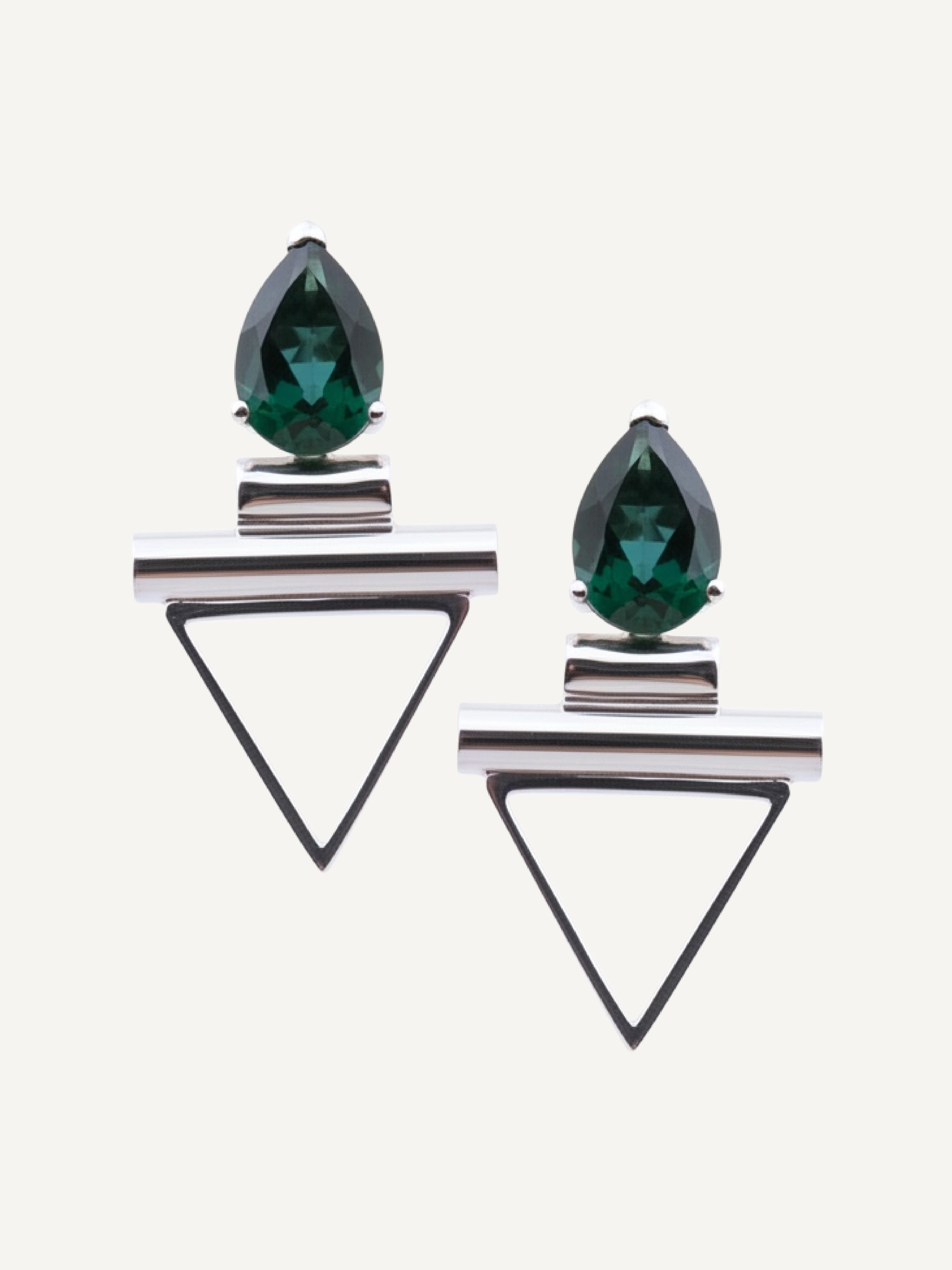 LISA Green Quartz Silver Earrings