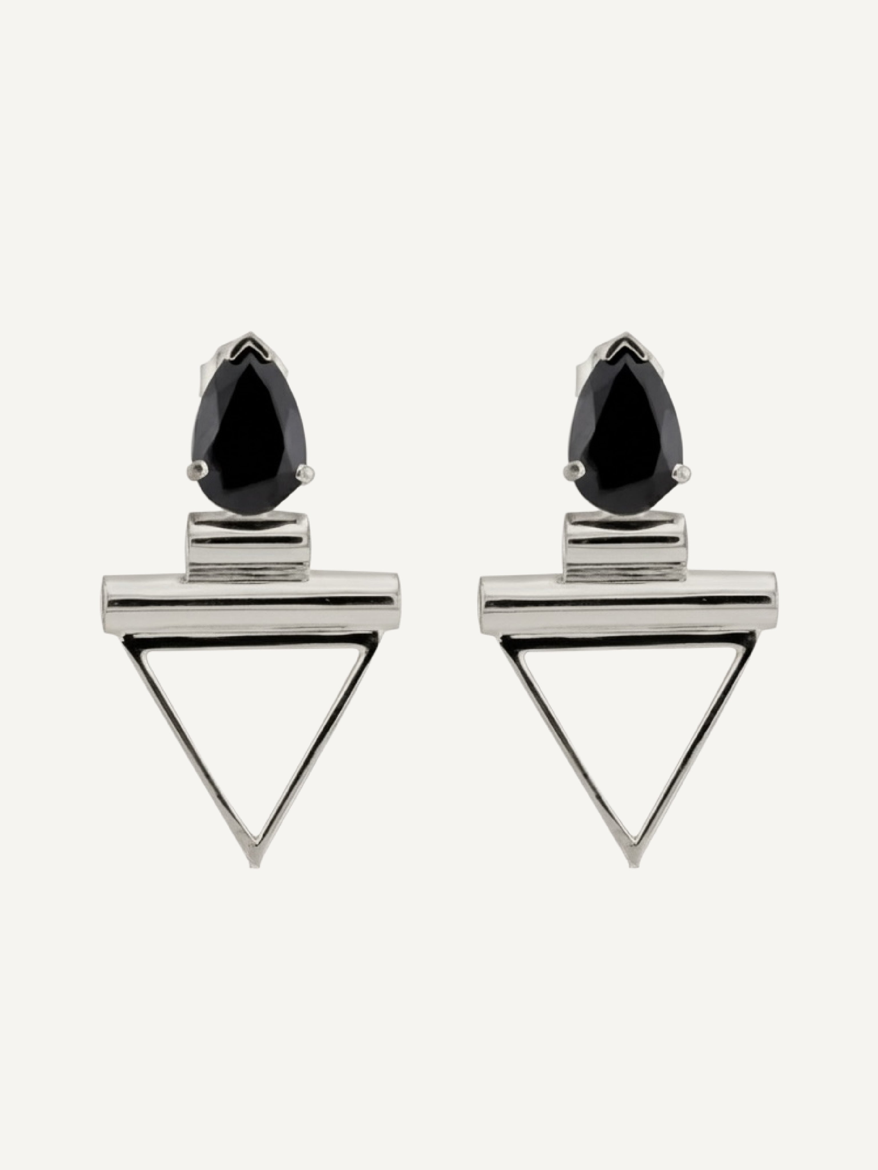 LISA Black Spinel Silver Earrings