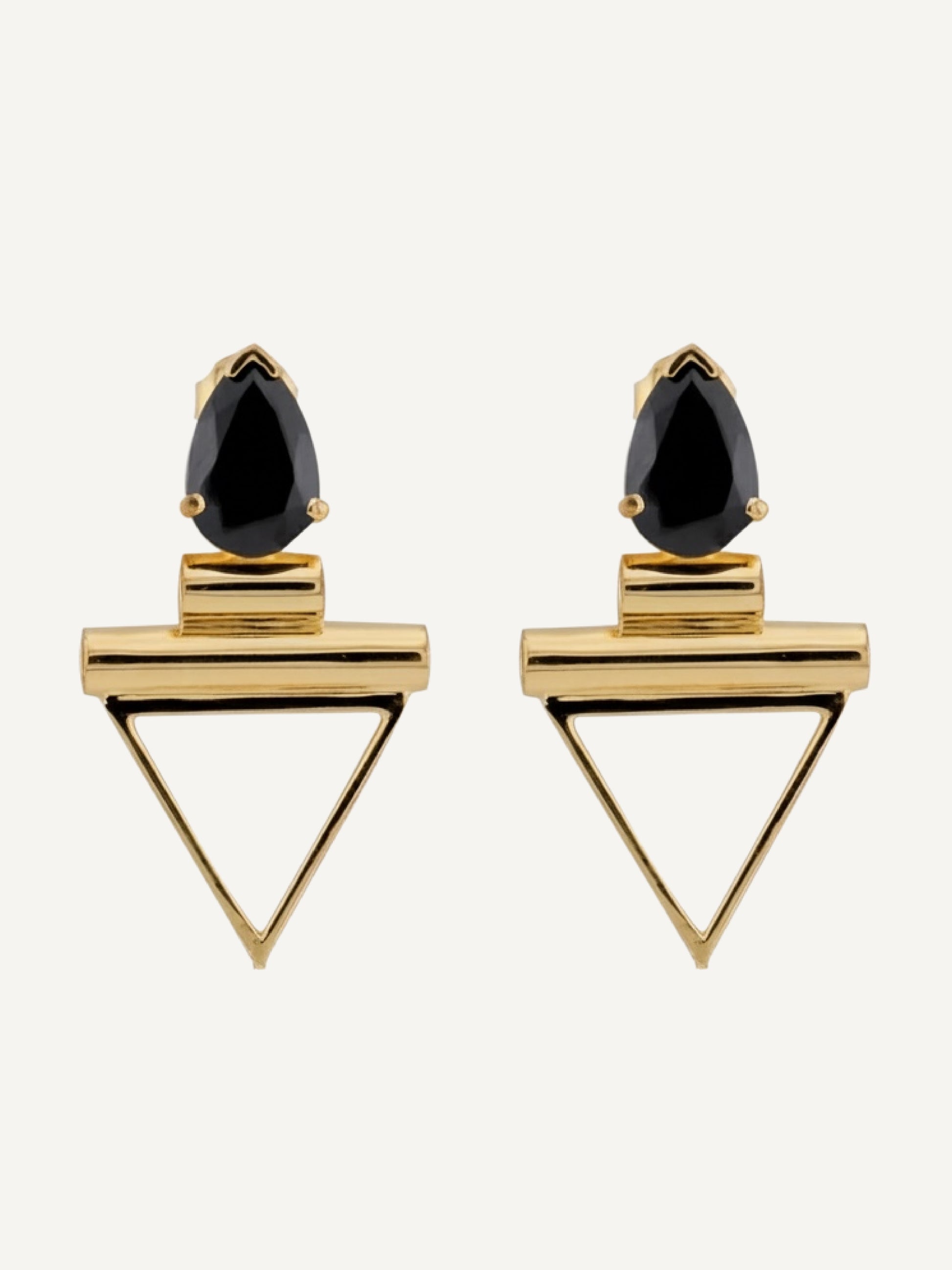 LISA Black Spinel Gold Earrings by Monad Design LISA Black Spinel Gold Earrings by Monad Design