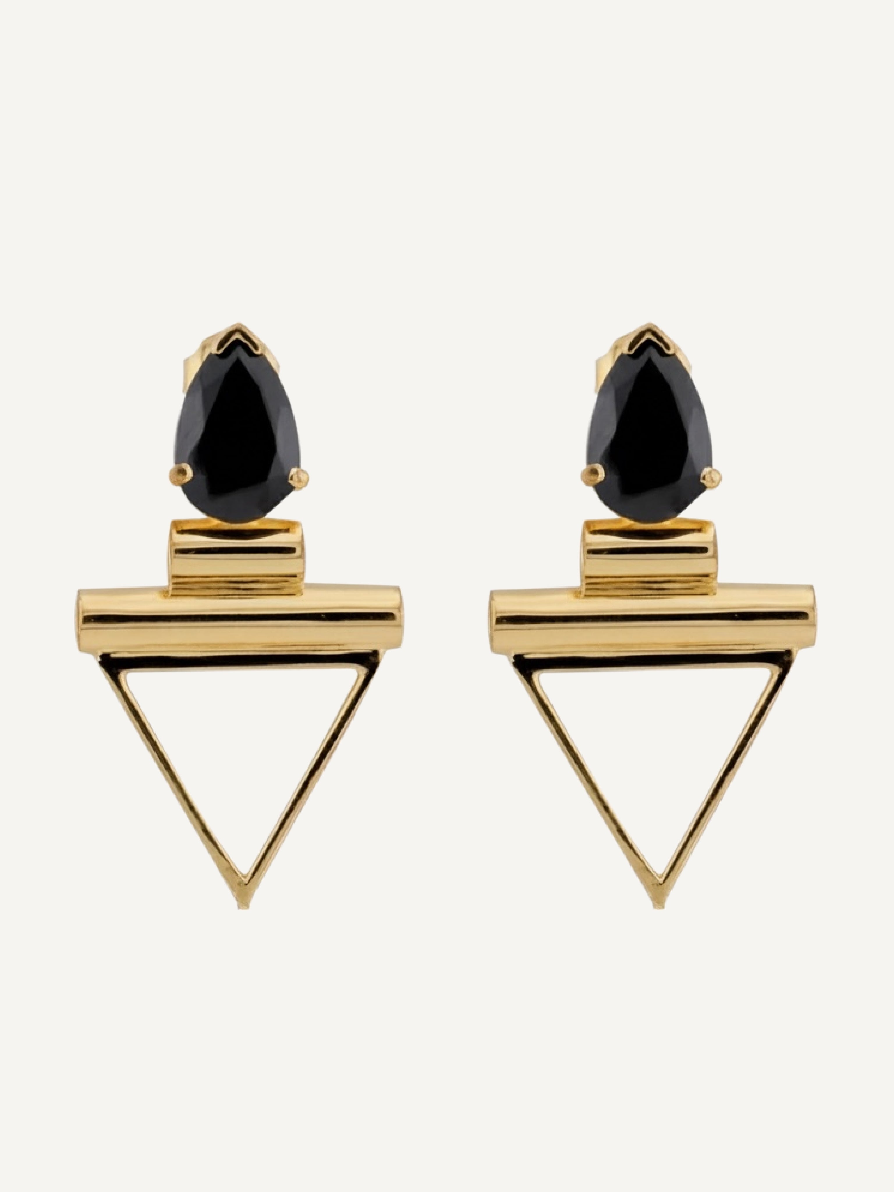 LISA Black Spinel Gold Earrings