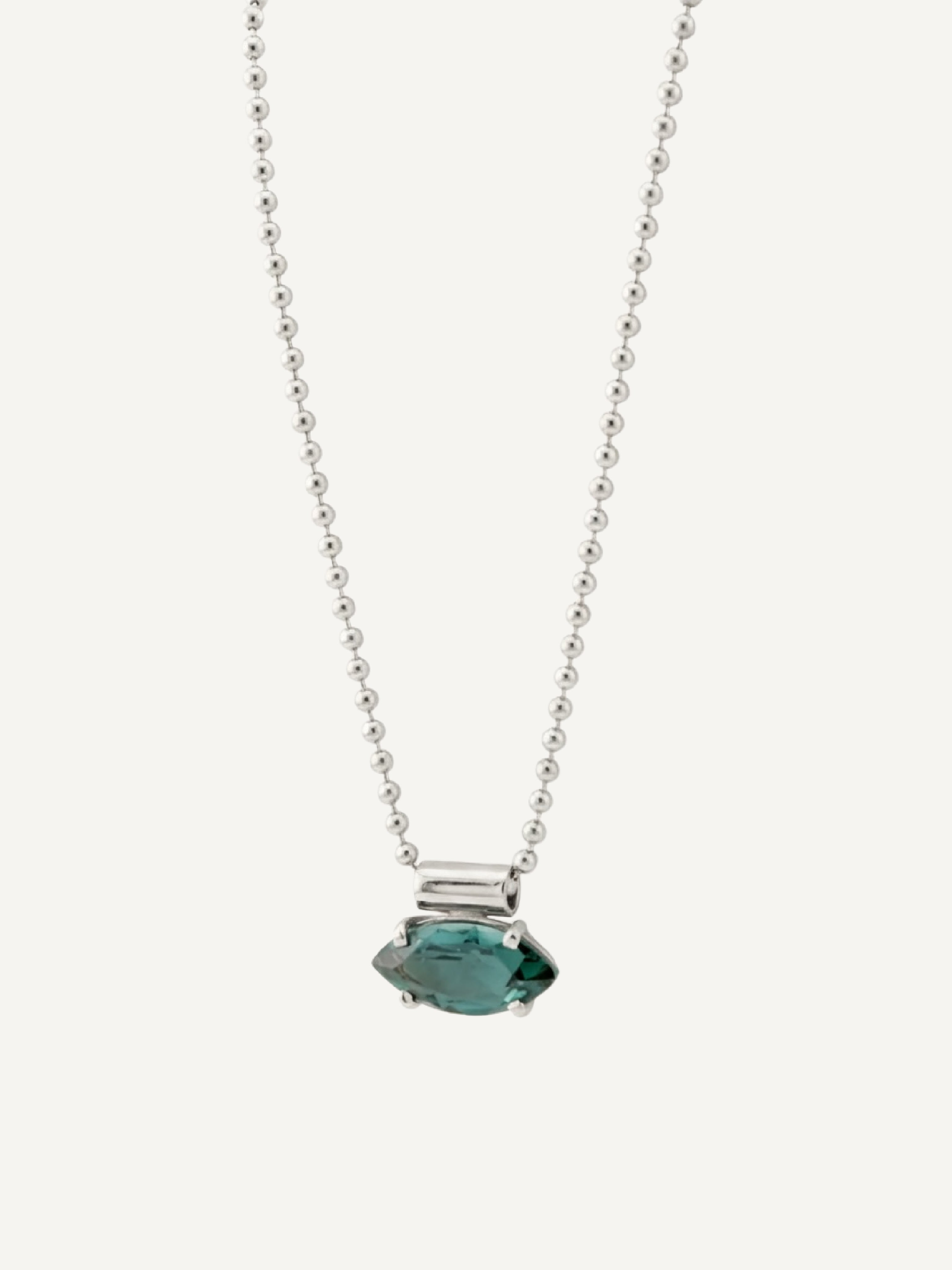 JULIA Green Quartz Silver Necklace