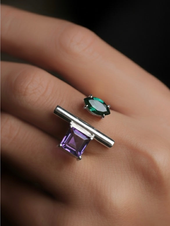 EMMA Amethyst Silver Ring