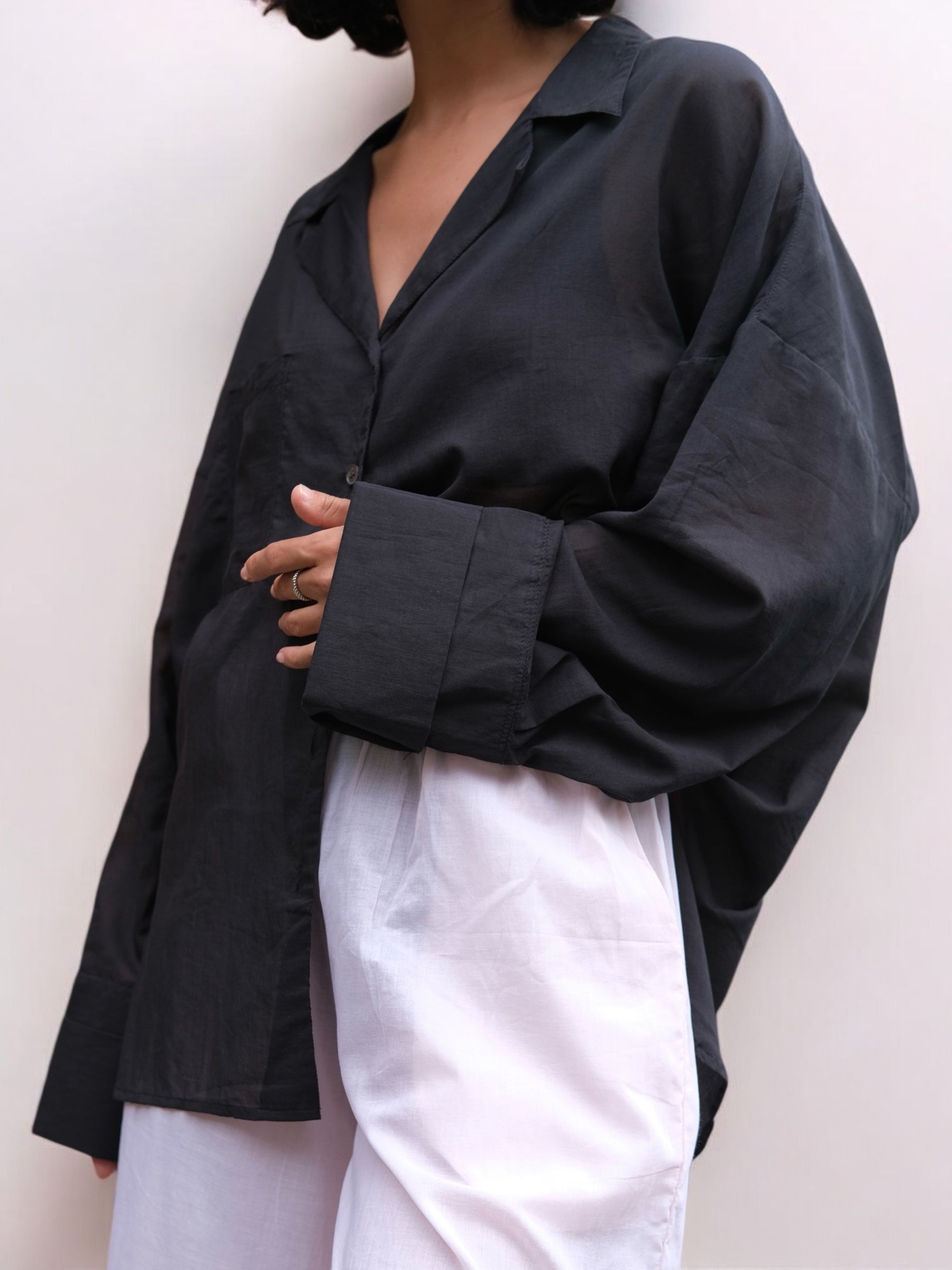 Shirt Oversized Cotton Black