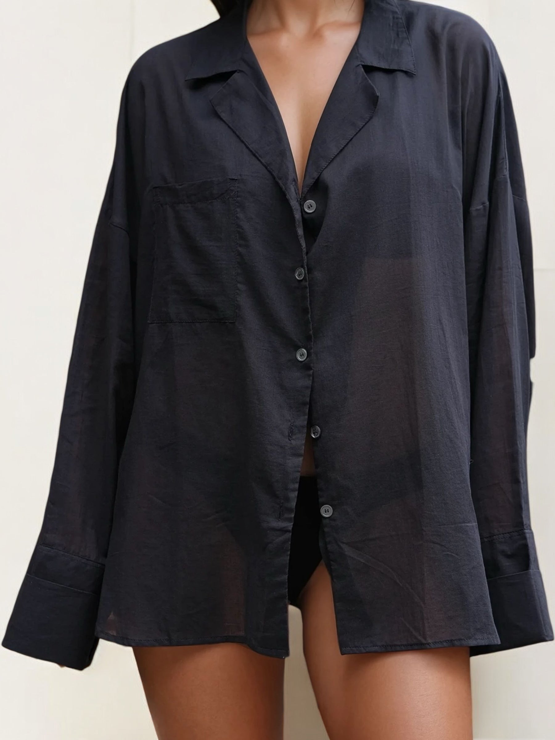 Shirt Oversized Cotton Black