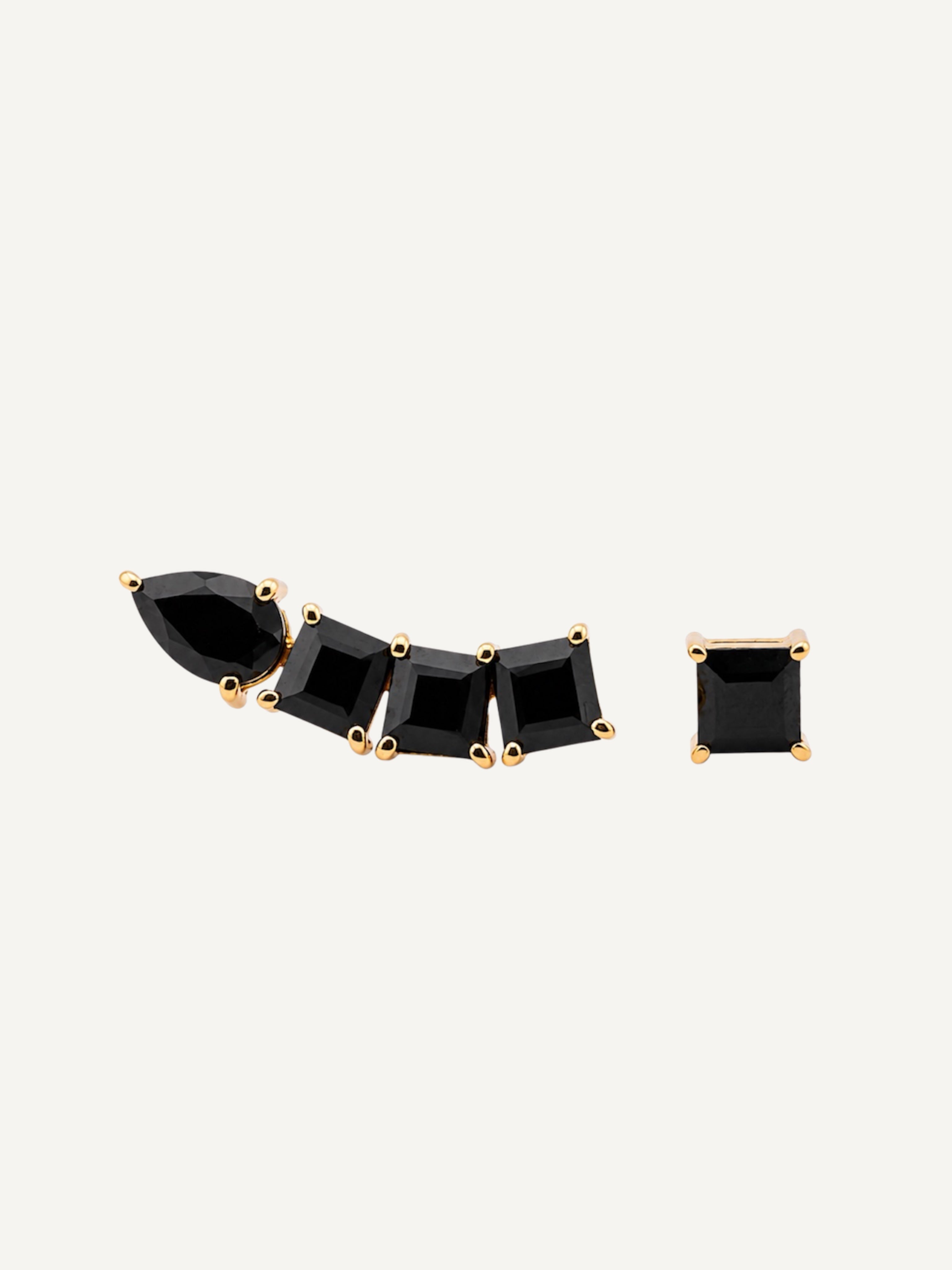 GABRIELLA Black Spinel Gold Earrings