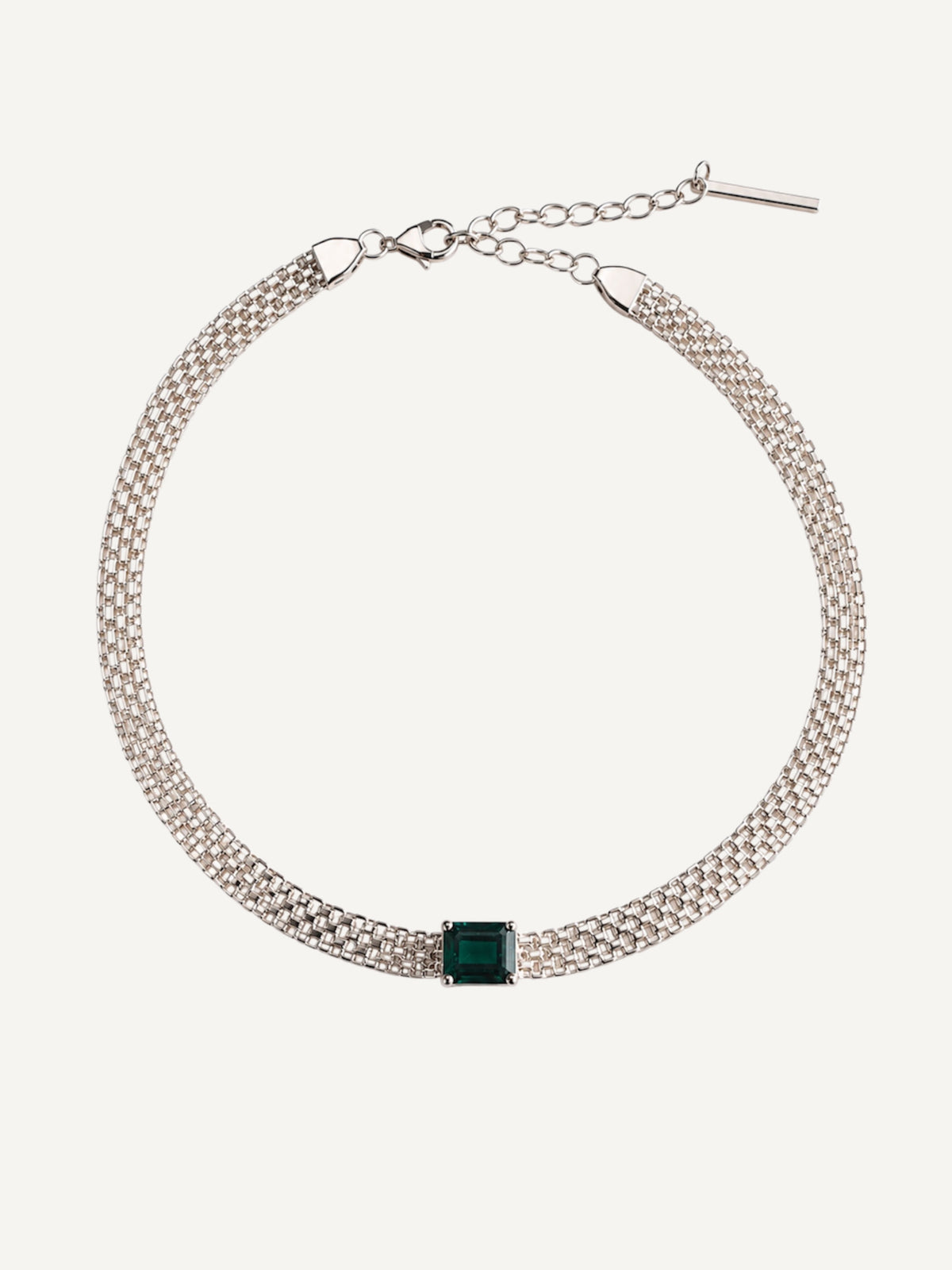 MILANA Green Quartz Silver Necklace