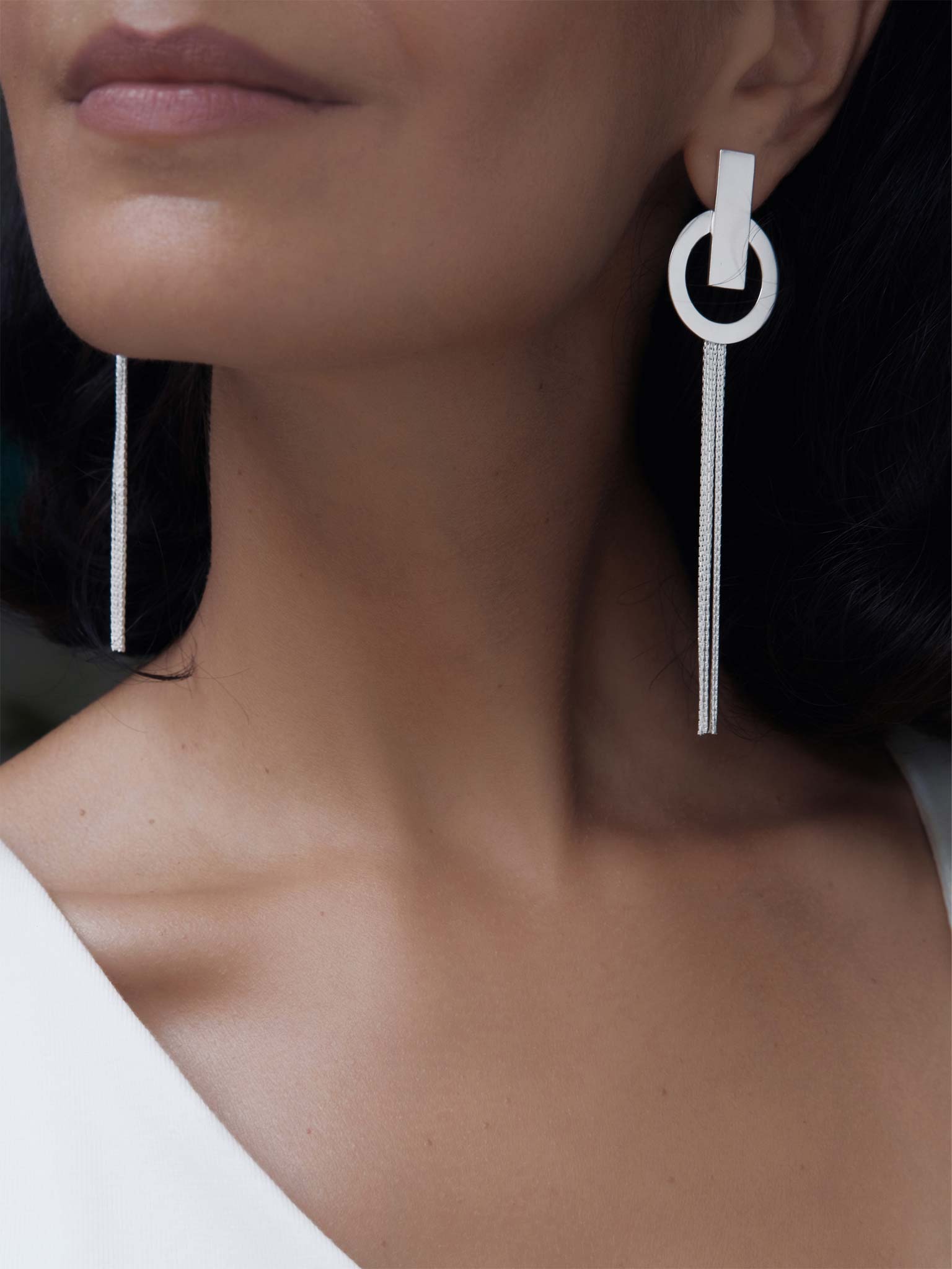 Earrings Miranda Silver on model