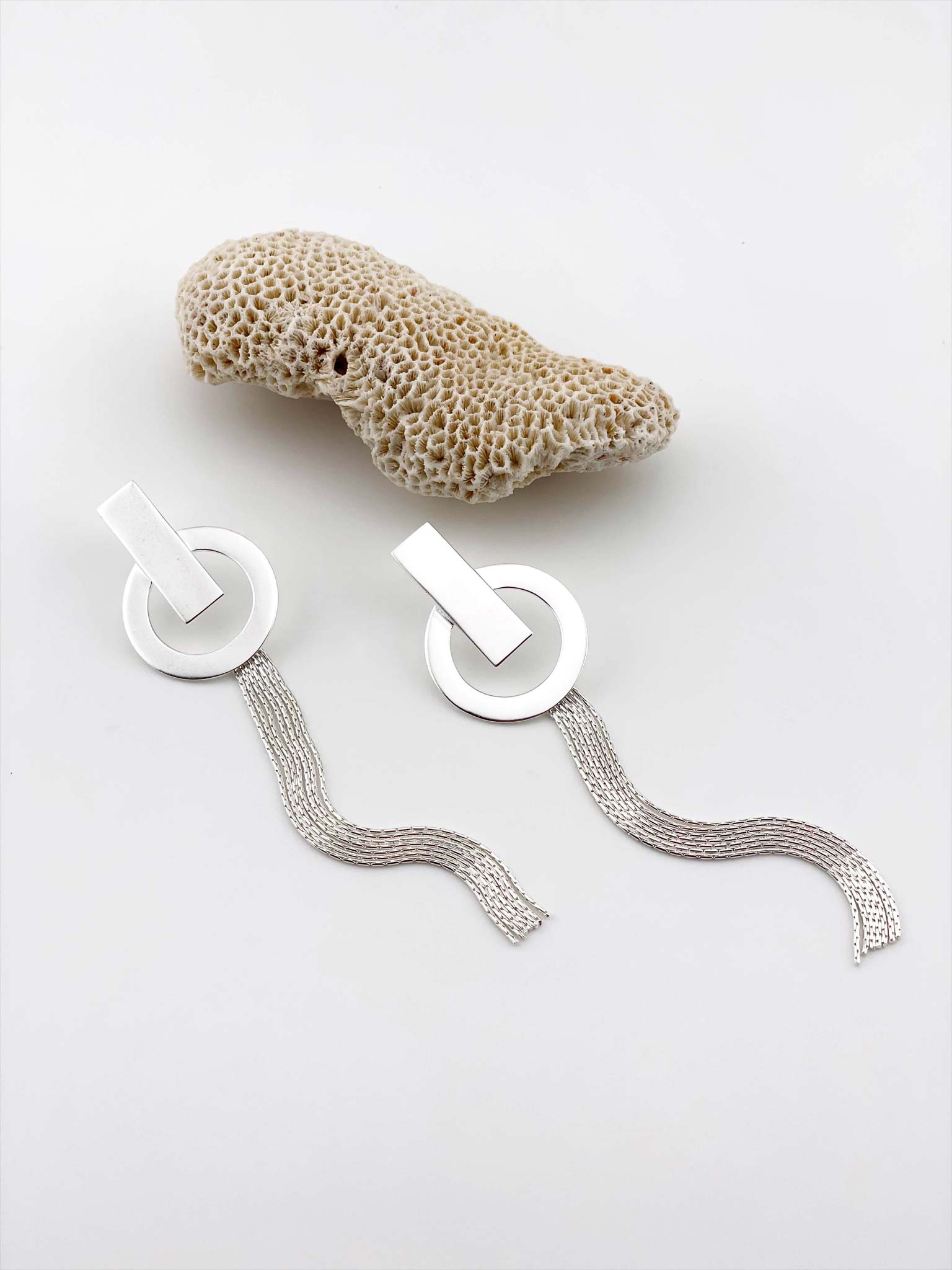 Earrings Miranda Silver on coral