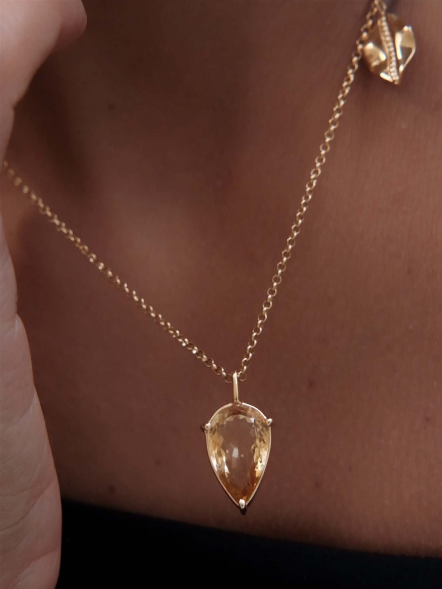 CLER Citrine Gold Necklace
