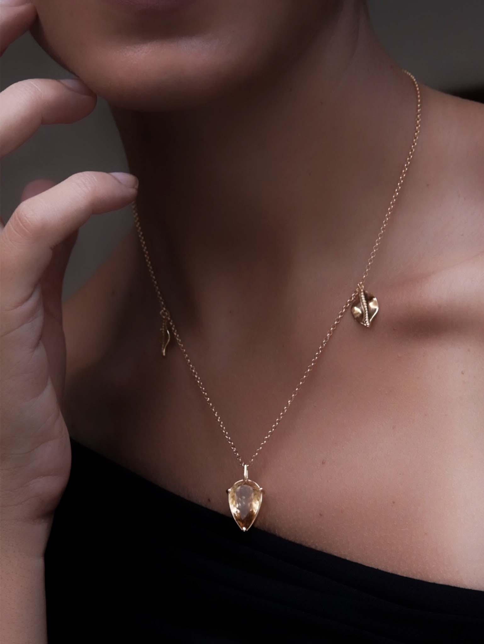 CLER Citrine Gold Necklace