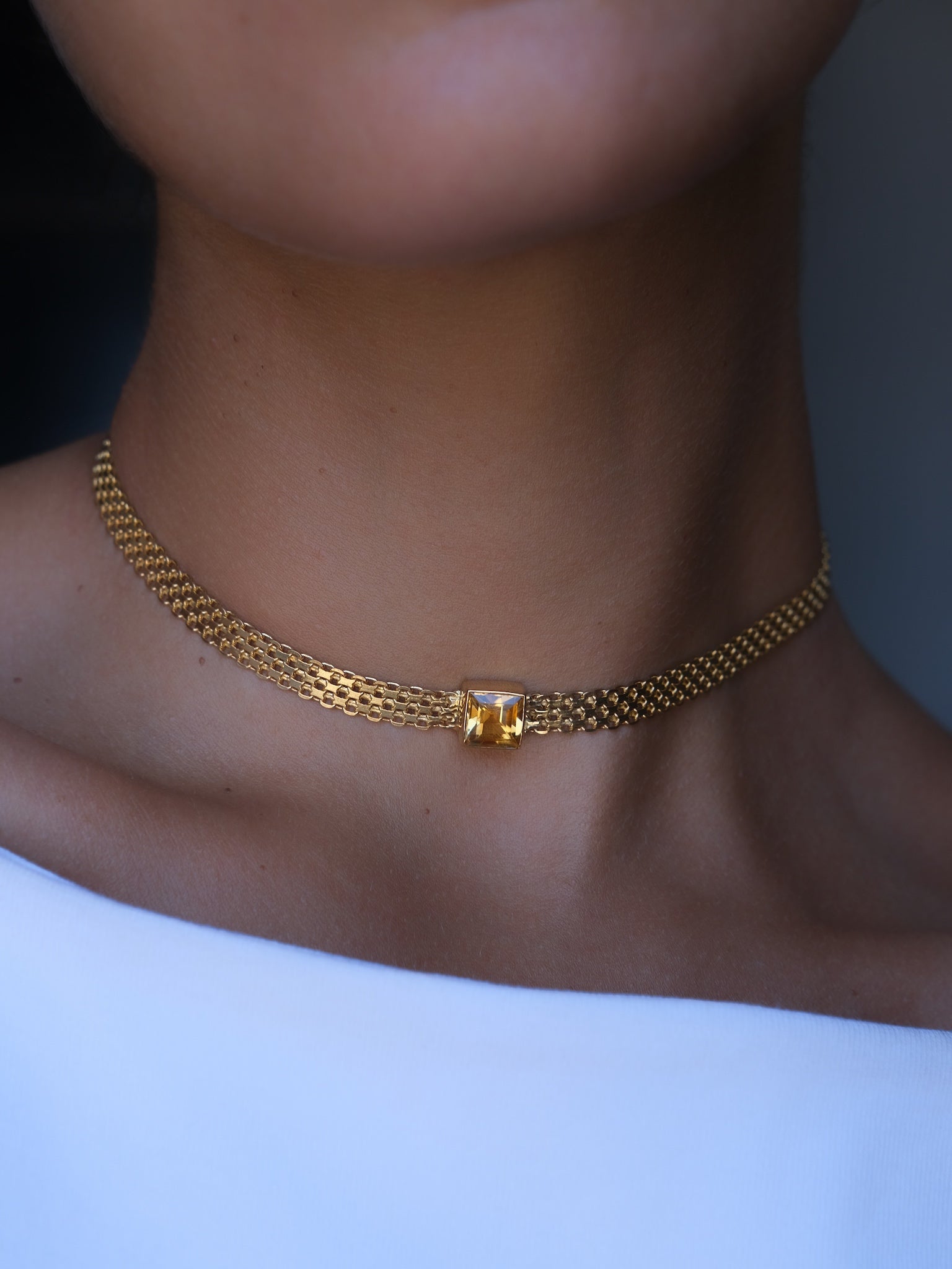 MADINA Citrine Gold Necklace