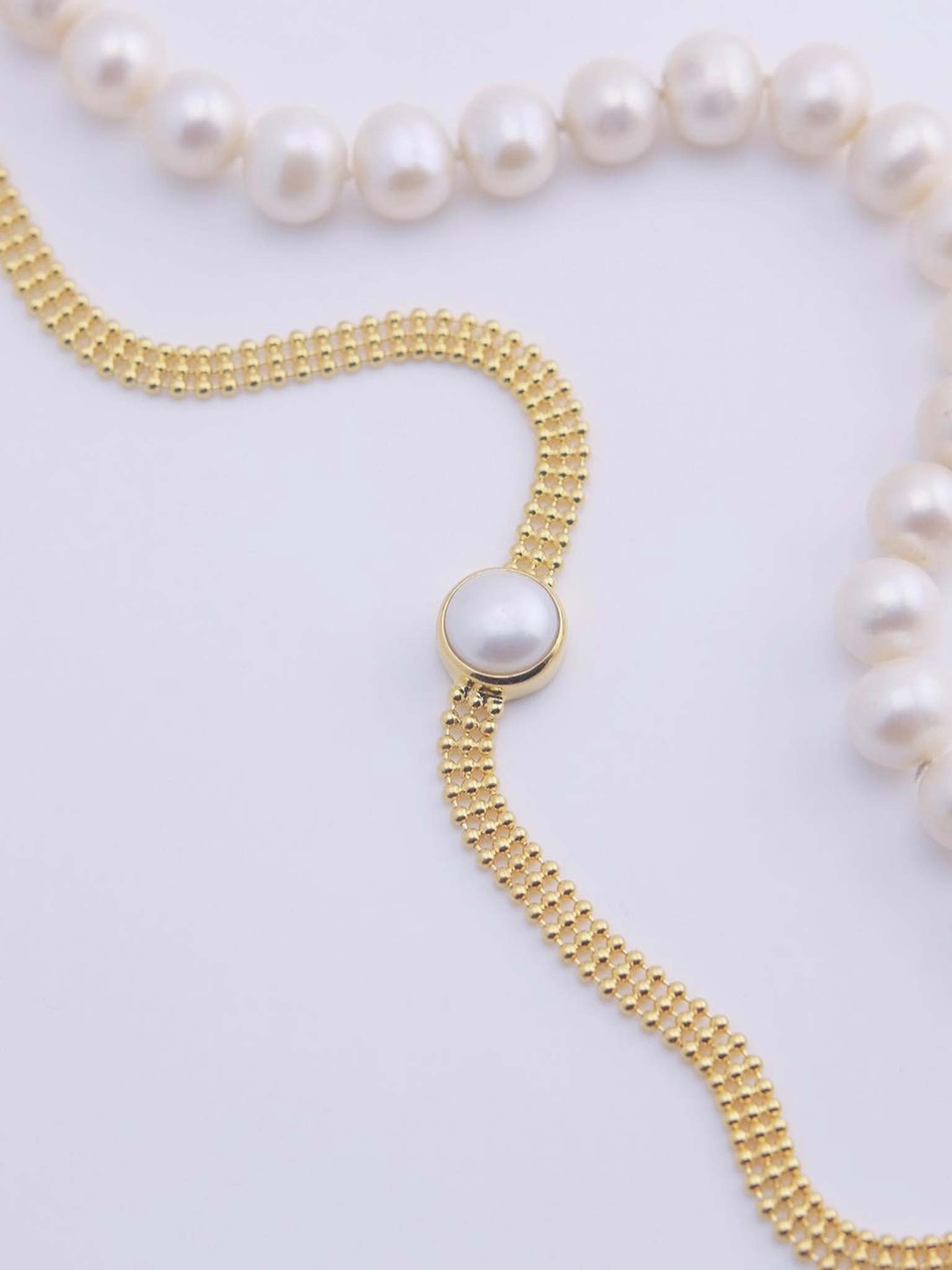 Necklace Polin Gold with pearls