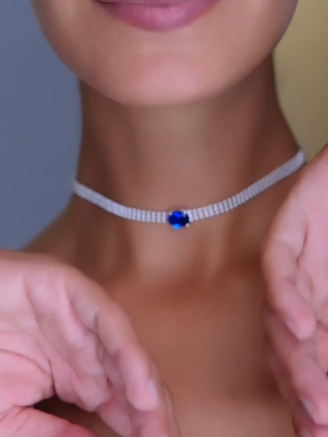 SIRENA Blue Sapphire Silver Necklace