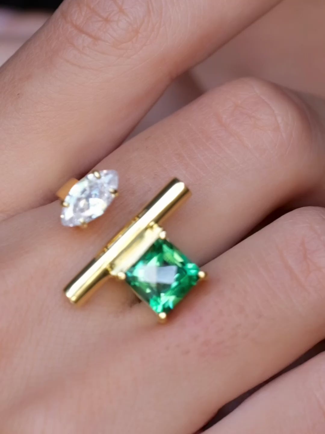 EMMA Green Quartz Gold Ring