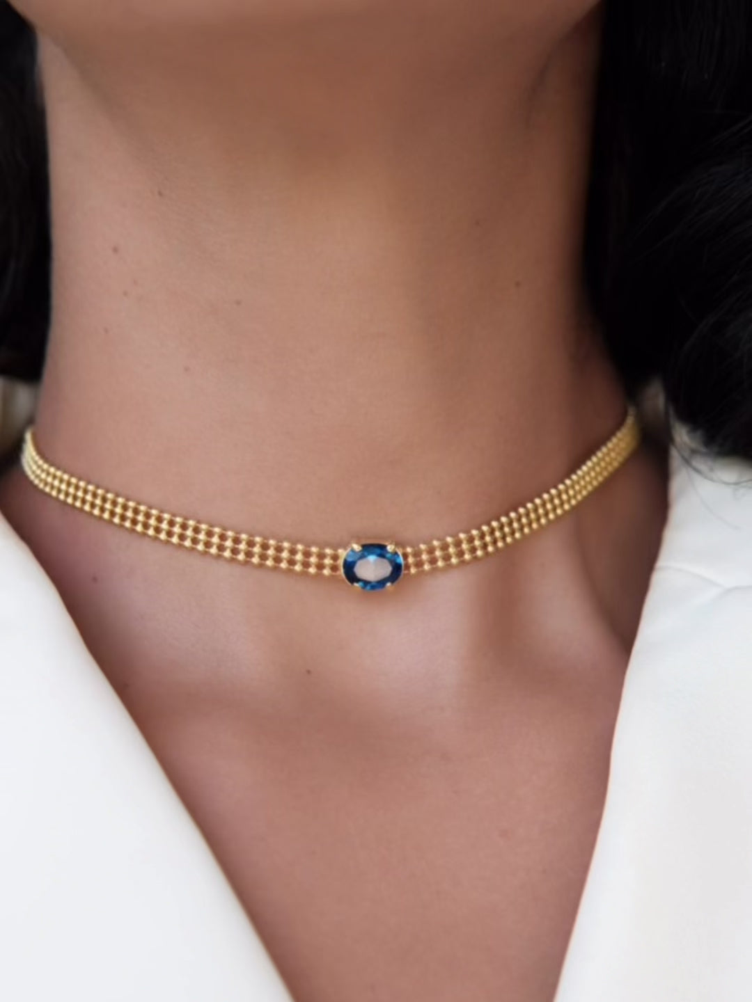 SIRENA Blue Sapphire Gold Necklace