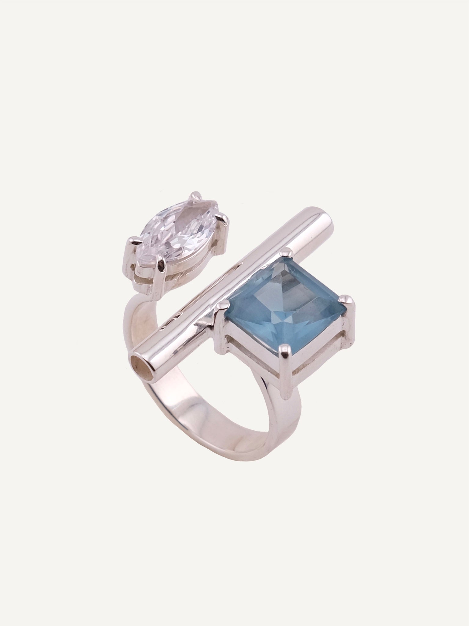 EMMA Blue Topaz Silver Ring